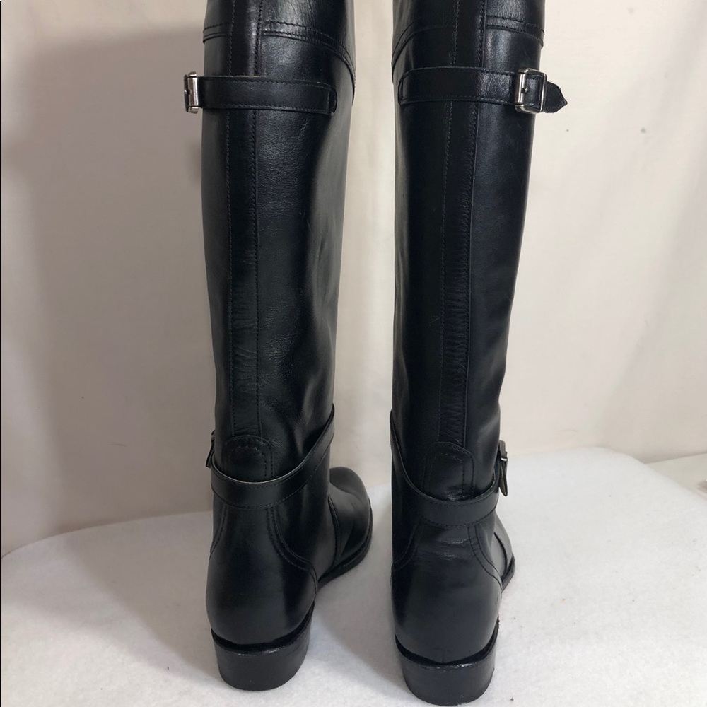 FRYE Dorado Black Leather Riding Winter Boot 6 - Picture 3 of 8